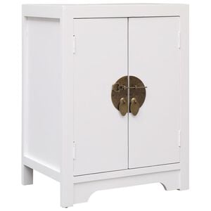 vidaXL Table de chevet Blanc 38 x 28 x 52 cm Bois de Paulownia