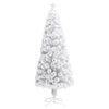 vidaXL Arbre de No&euml;l artificiel pr&eacute;-&eacute;clair&eacute; blanc 210 cm fibre optique