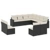 vidaXL Salon de jardin 11 pcs avec coussins noir r&eacute;sine tress&eacute;e