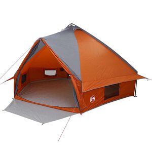 vidaXL Tente tipi avec toit Gris et orange 490 x 410 x 210 cm