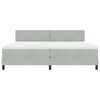 vidaXL Lit &agrave; ressorts avec matelas Gris clair 200 x 200 cm Velours