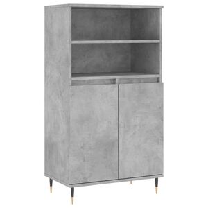 vidaXL Buffet haut Gris béton 60x36x110 cm Bois d'ingénierie
