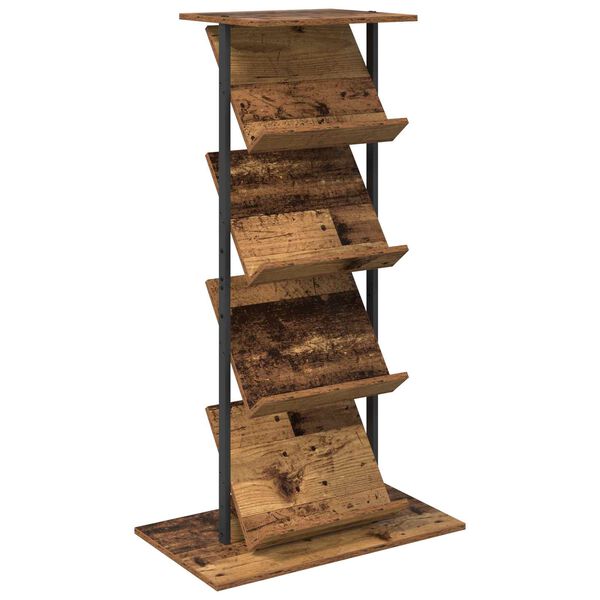 vidaXL &Eacute;tag&egrave;re &agrave; magazines avec &eacute;tag&egrave;re Bois ancien 68 x 40 x 123,5 cm