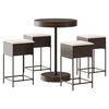 vidaXL Ensemble de bar de jardin avec coussins 5 pcs marron poly rotin