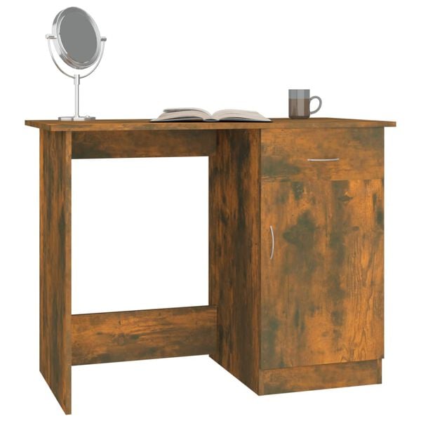 vidaXL Bureau Ch&ecirc;ne fum&eacute; 100x50x76 cm Bois d'ing&eacute;nierie