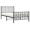 vidaXL Cadre de lit m&eacute;tal sans matelas avec pied de lit noir 100x190cm