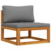 vidaXL Canap&eacute; central sectionnel avec coussin gris fonc&eacute; Bois d'acacia