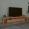 vidaXL Meuble TV avec lumi&egrave;res LED Ch&ecirc;ne sonoma 230x36,5x40 cm
