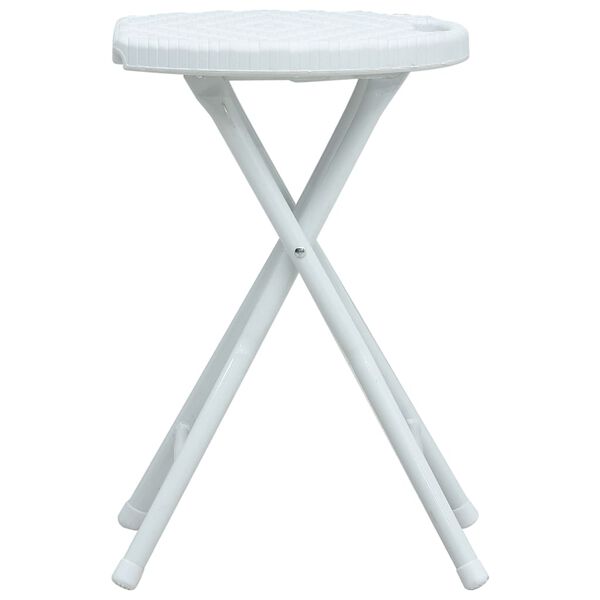 vidaXL Tabourets pliables de jardin lot de 4 blanc PEHD aspect rotin