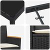 vidaXL Ensemble de salle &agrave; manger pour jardin 7 pcs Noir polyrotin
