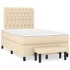 vidaXL Sommier &agrave; lattes de lit avec matelas Cr&egrave;me 120x200 cm Tissu