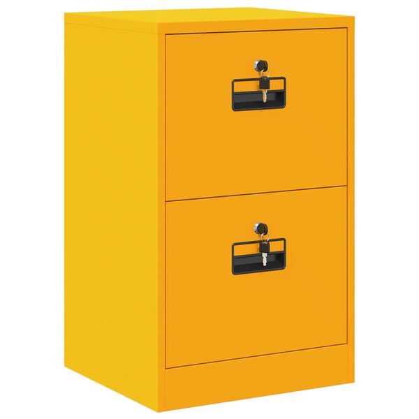 vidaXL Cabinet de Dossier Jaune moutarde 44 x 50 x 106.5 cm