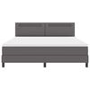 vidaXL Lit &agrave; ressorts avec matelas Gris 180 x 200 cm Simili cuir