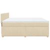 vidaXL Sommier &agrave; lattes de lit avec matelas Cr&egrave;me 200x200 cm Tissu