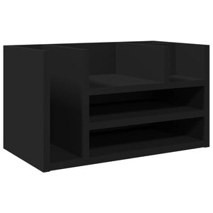 vidaXL Organisateur de bureau noir 44,5x24x25 cm bois d'ingénierie