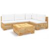 vidaXL Salon de jardin 5 pcs avec coussins Bois de teck solide
