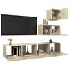 vidaXL Ensemble de meuble TV 4 pcs Ch&ecirc;ne sonoma Bois d'ing&eacute;nierie