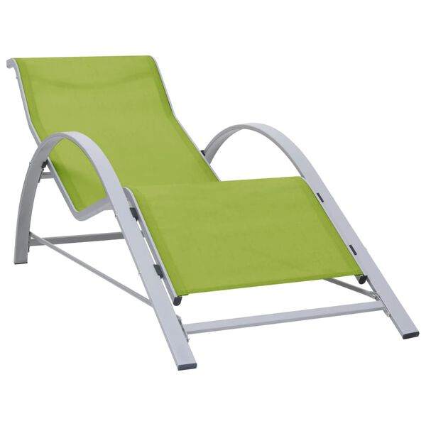 vidaXL Chaise longue textil&egrave;ne et aluminium vert