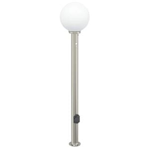 vidaXL Borne lumineuse avec d&eacute;tecteur et prise 120 cm acier inoxydable IP44