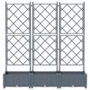 vidaXL Cache-pot de jardin 3 pcs Gris Clair 120 x 40 x 125,5 cm Acier