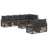 vidaXL Ensemble de canap&eacute; de jardin 9 pc Gris polyrotin