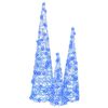 vidaXL Sapin de No&euml;l avec 90 LED 3 pcs Bleu 20 x 20 x 80 cm Acrylique