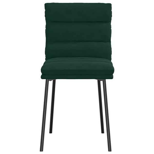 vidaXL Chaises &agrave; manger lot de 4 Vert fonc&eacute; Velours