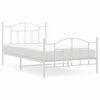 vidaXL Cadre de lit m&eacute;tal sans matelas et pied de lit blanc 100x200 cm