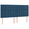 vidaXL Tête de lit Bleu foncé 200 x 5 x 118/128 cm Velours