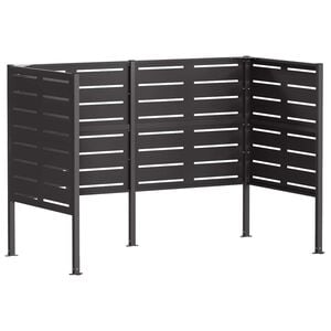 vidaXL &Eacute;cran pour poubelle 167 x 85 x 113 cm Acier Noir