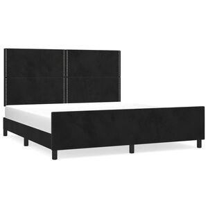 vidaXL Cadre de lit sans matelas noir velours
