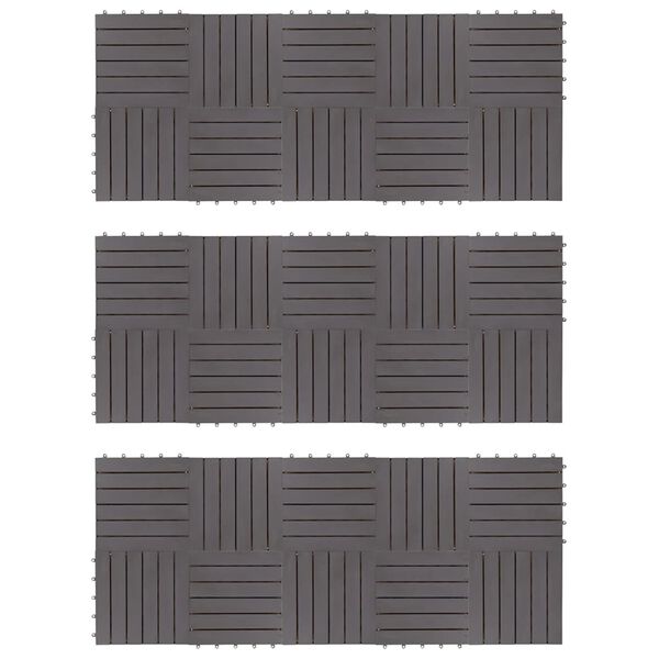 vidaXL Carreaux de terrasse 30pcs Délavage gris 30x30 cm Acacia solide