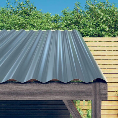 vidaXL Panneaux de toit 36 pcs Acier enduit de poudre Gris 60x36 cm