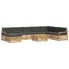 vidaXL Ensemble de canap&eacute;s d'ext&eacute;rieur 9 pc Blanc et anthracite