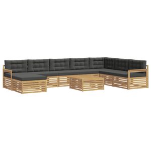vidaXL Ensemble de canap&eacute;s d'ext&eacute;rieur 9 pc Blanc et anthracite