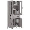 vidaXL Buffet haut Sonoma gris 69,5x34x180 cm Bois d'ingénierie