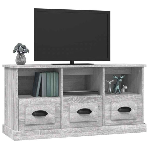 vidaXL Meuble TV sonoma gris 100x35x50 cm bois d'ingénierie