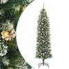 vidaXL Arbre de No&euml;l artificiel slim Vert et blanc 240 cm