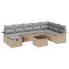 vidaXL Ensemble de canap&eacute; de jardin 9 pc Beige et Gris clair polyrotin