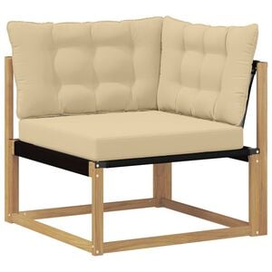 vidaXL Canap&eacute; d'angle ext&eacute;rieur Bois d'acacia massif et Textil&egrave;ne