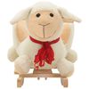 vidaXL Mouton &agrave; bascule avec dossier Peluche 60x32x50 cm Blanc