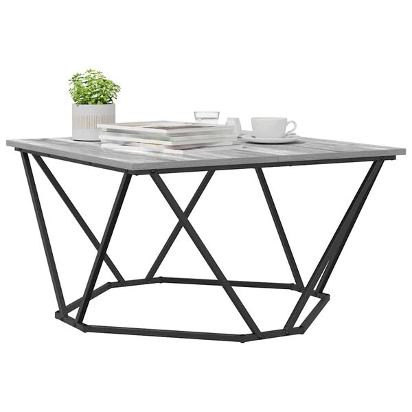vidaXL Table basse Gris Sonoma 80 x 80 x 45 cm