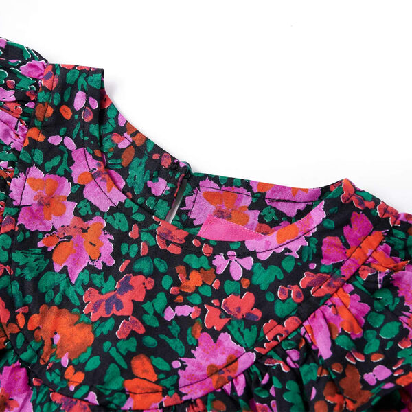 Robe pour enfants à manches longues rose vif 116