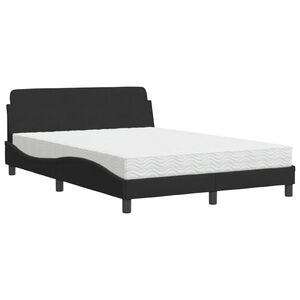 vidaXL Lit avec matelas Dover noir 140x200 cm velours