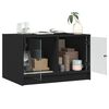 vidaXL Table basse avec portes en verre noir 68x50x42 cm