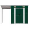 vidaXL Abri de jardin avec toit prolongé vert 277x107x181 cm acier