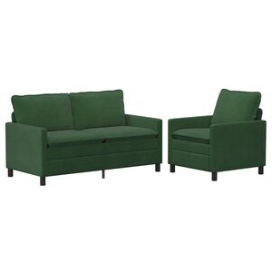 vidaXL Ensemble de Canap&eacute;s 2 pc Vert Jungle Tissu