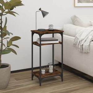 vidaXL Table d'appoint Ch&ecirc;ne fum&eacute; 40x30x75 cm Bois d'ing&eacute;nierie