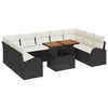 vidaXL Ensemble de canapé de jardin avec coussin 10 pcs Noir et crème