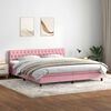 vidaXL Sommier &agrave; lattes de lit avec matelas rose 200x220 cm velours